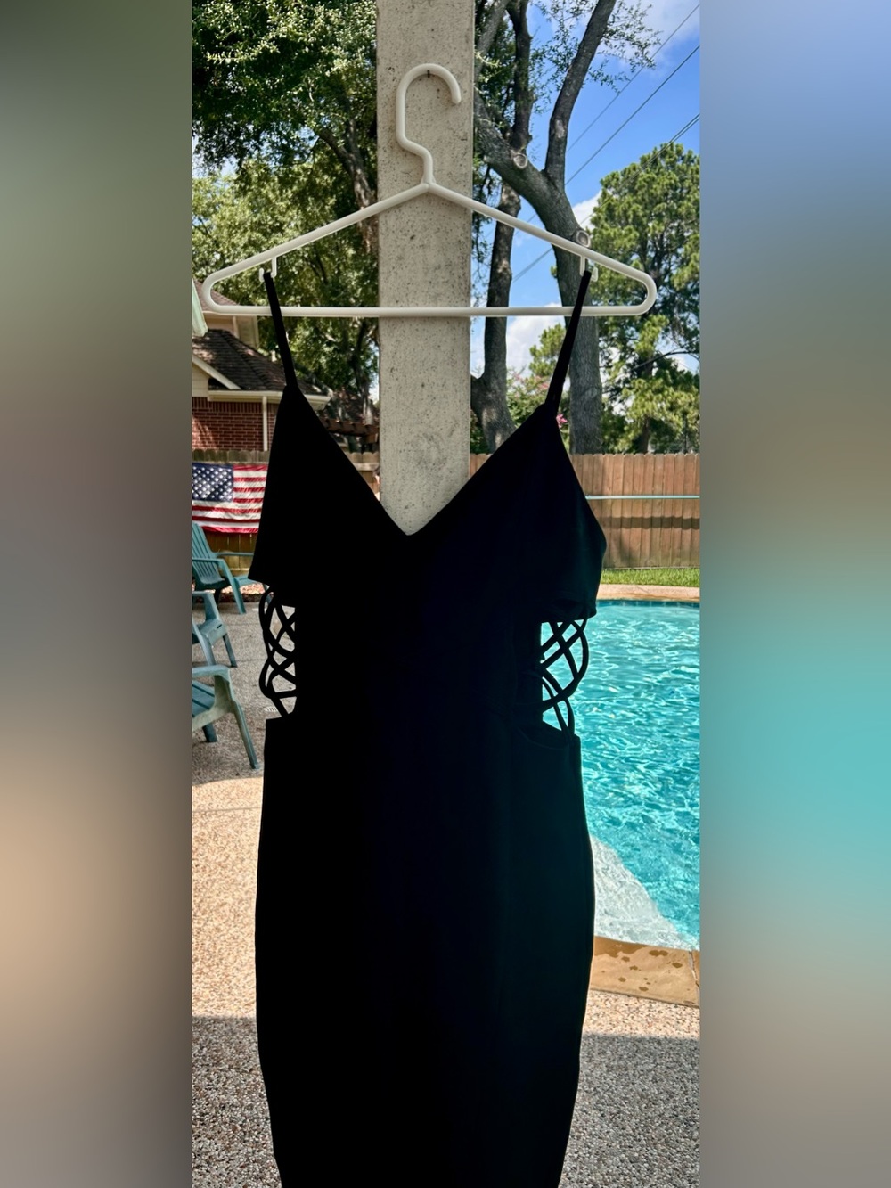Privy Black Spaghetti Strap Cutout Bodycon Dress